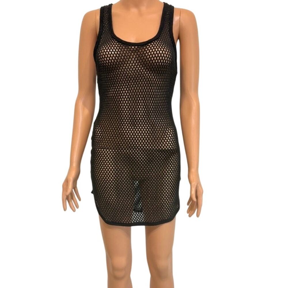 Isabel Marant 1 sheer crochet tunic swim cover up dress SW2 3150